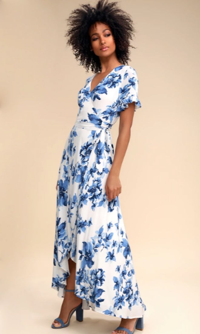 Floral of the Story Blue And White Maxi Dress