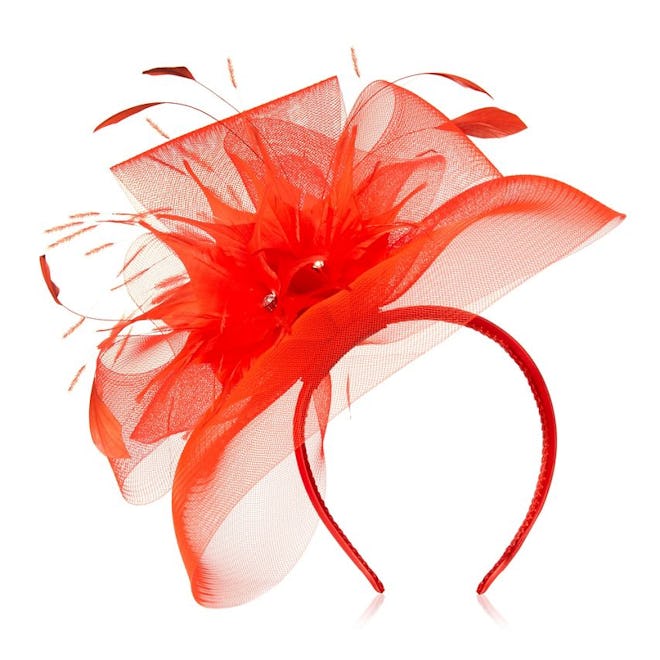Star by Julien Macdonald — Orange Feather Veil Headband
