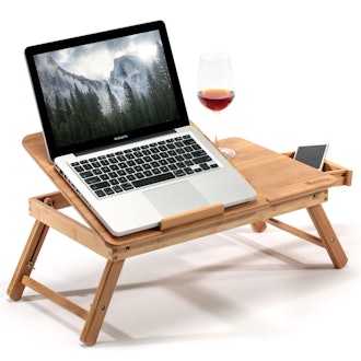 Laptop Desk Adjustable Breakfast Serving Bed Tray