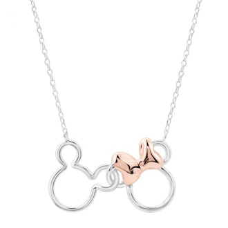  Two-Tone Disney Mickey and Minnie Mouse Necklace