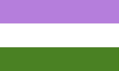 The Genderqueer pride flag: lavender, white, green