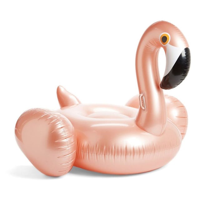 Giant Inflatable Flamingo Pool Float In Rose Gold 