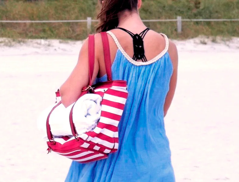 dezzio classic functional beach tote travel bag The Dezzio Beach Bag Charges Your Phone & Opens Beer, So It's The Only Tote  You'll Ever Need