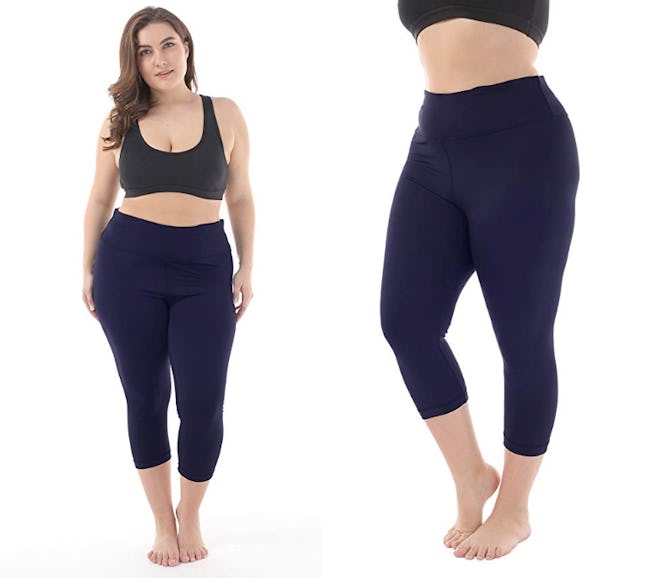 Zerdocean Plus Size High Waist Running Capris