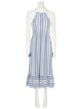 George Stripe Print Midi Dress