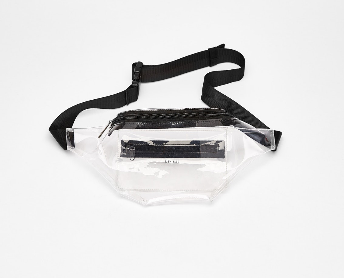 clear bum bag bershka