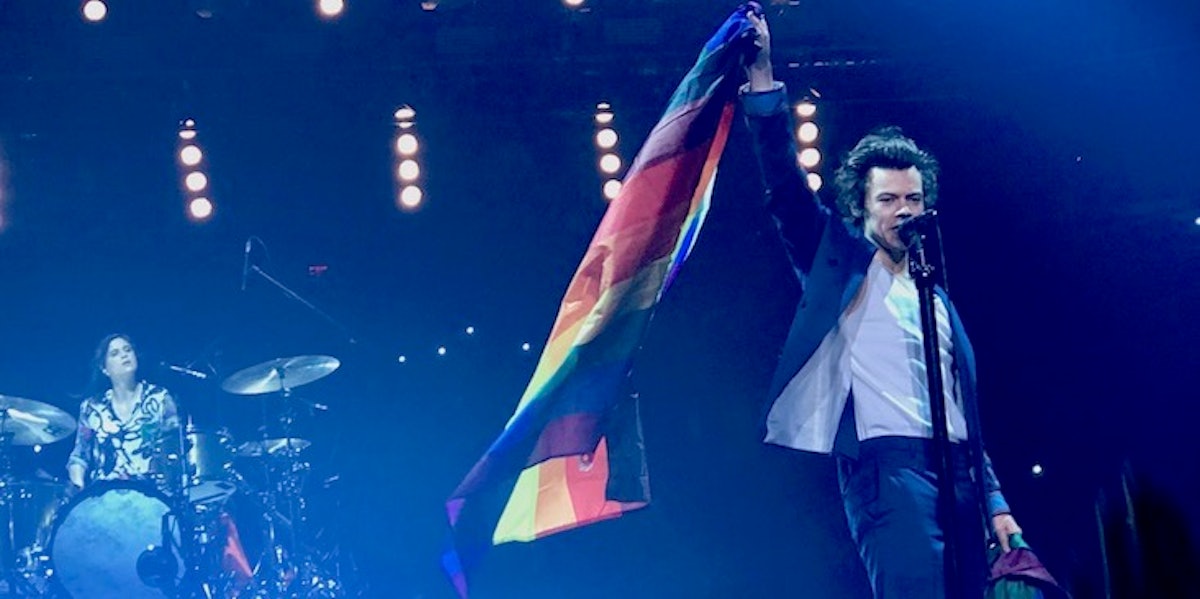 Harry Styles Wore a 'Safe Sex' T-Shirt With Two Dudes Hooking Up On It