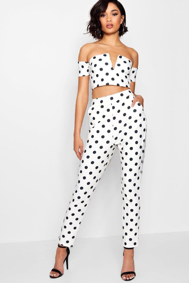Spot Bar V Top And Trouser Co-Ord