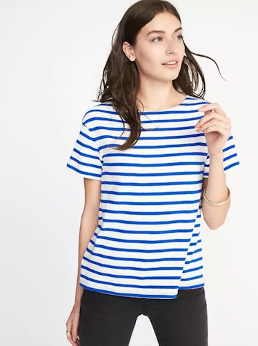 Relaxed Mariner-Stripe Thick-Knit Tee for Women