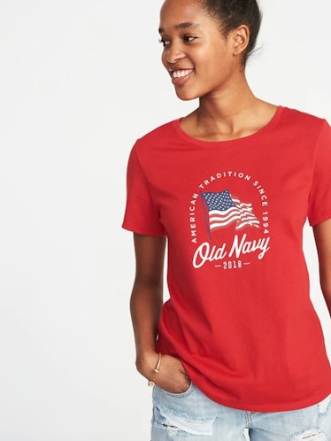 Relaxed 2018 Flag-Graphic Tee for Women