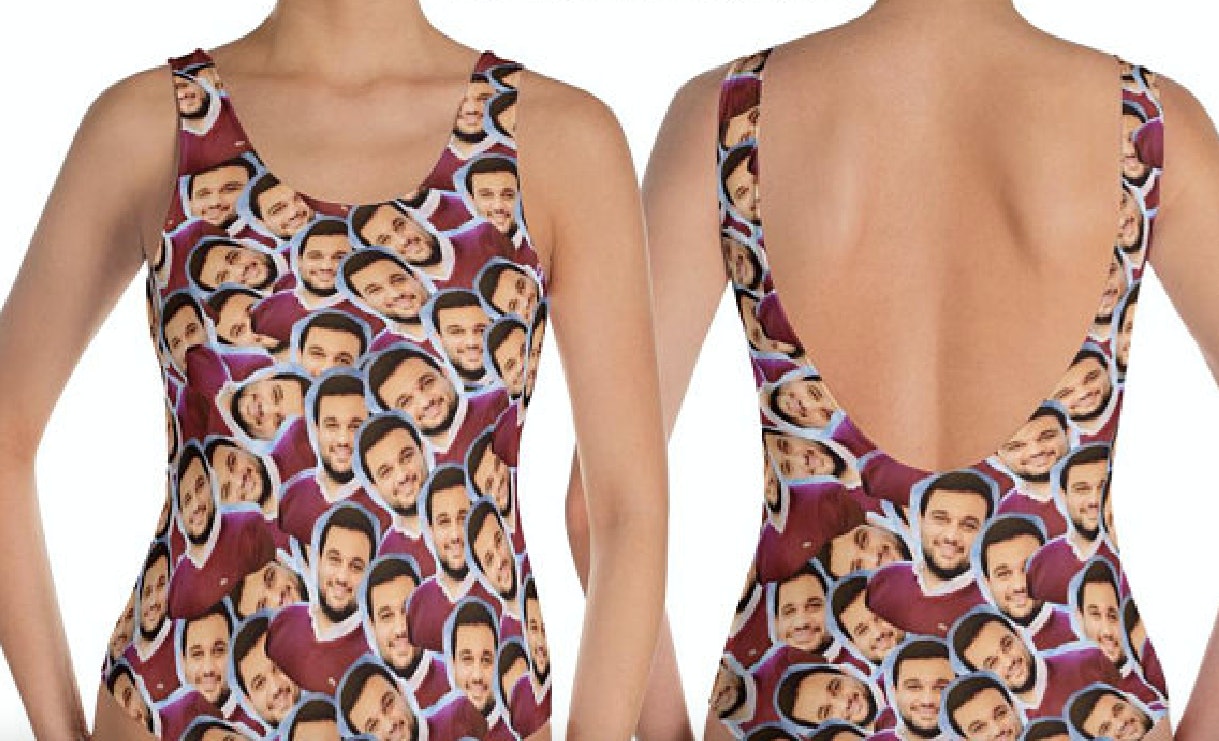 bathing suits with faces on them