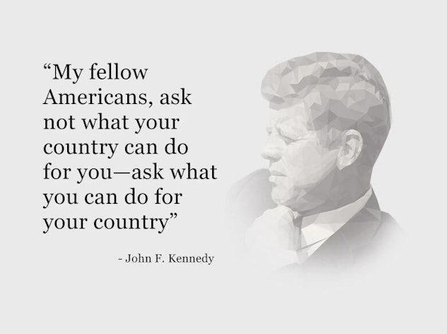 This patriotic meme for 4th of July features an important quote from JFK. 