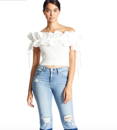 RUFFLE SMOCK TOP