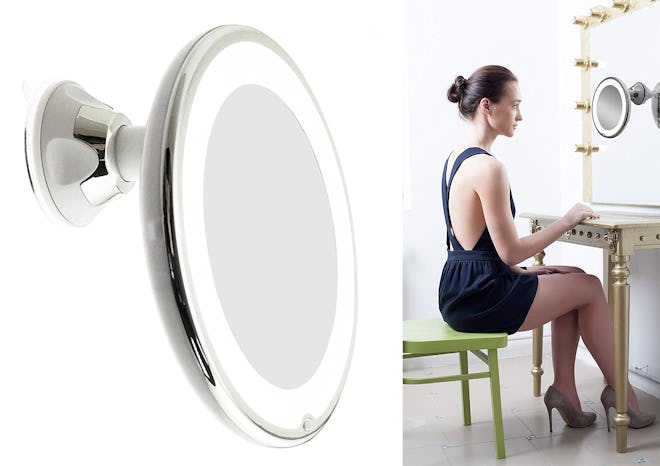 JiBen LED Magnifying Makeup Mirror With Power Locking Suction Cup