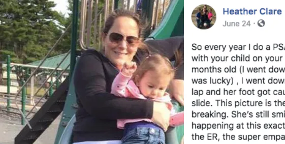 This Mom's Warning About Riding Slides With Your Kid Is Proof That The ...