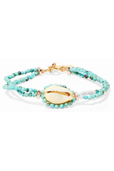 Isabel Marant Gold-tone, bead and shell bracelet