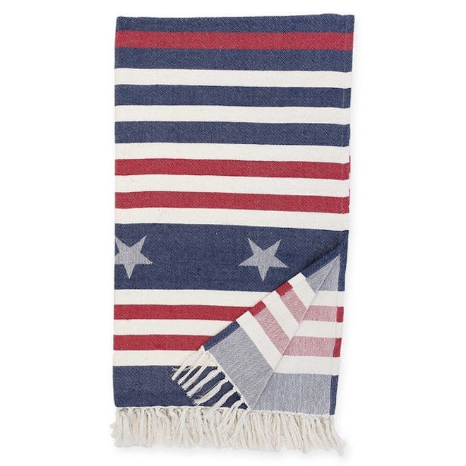 Stars and Stripes Throw Blanket in Blue and Red