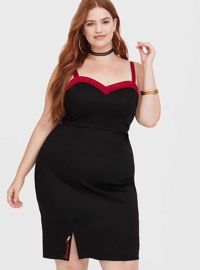 Veronica Black & Red Lipstick Bodycon Bustier Dress