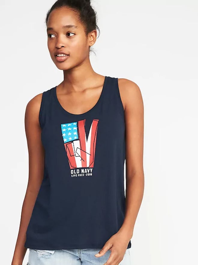 Relaxed 2018 Flag-Graphic Tank