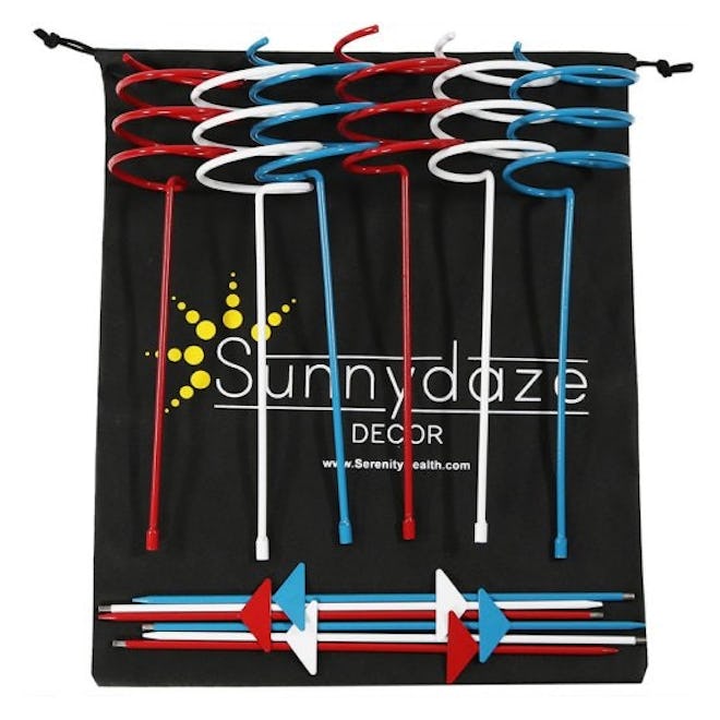 Sunnydaze Decor Heavy Duty Red White and Blue Outdoor Drink Holders