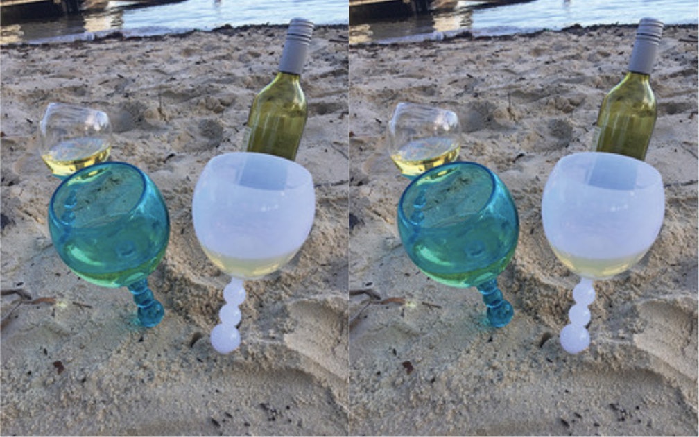 This Floating Wine Glass Will Stick By Your Side, in the Water and Sand