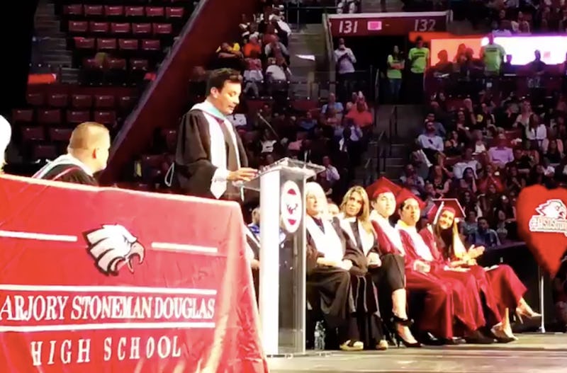 Jimmy Fallon Spoke At Marjory Stoneman Douglas' Graduation & The Videos