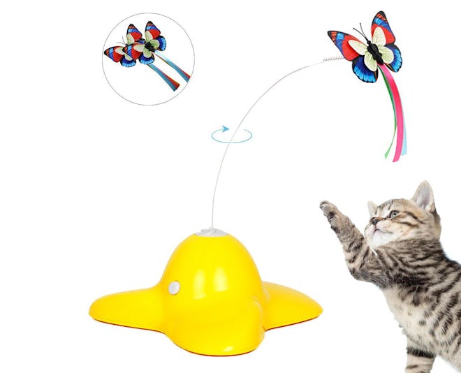 Bascolor Electric Rotating Butterfly Teaser Toy