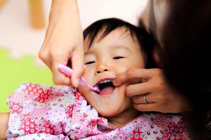A little child at a dentist's appointment