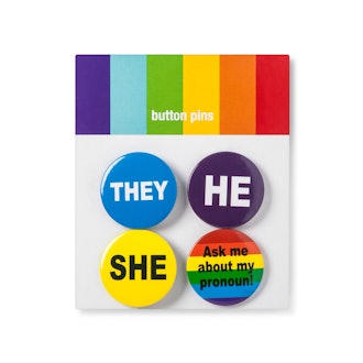 Rainbow Preferred Pronoun Pins