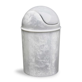 Mini Can Wastebasket in White/Onyx 