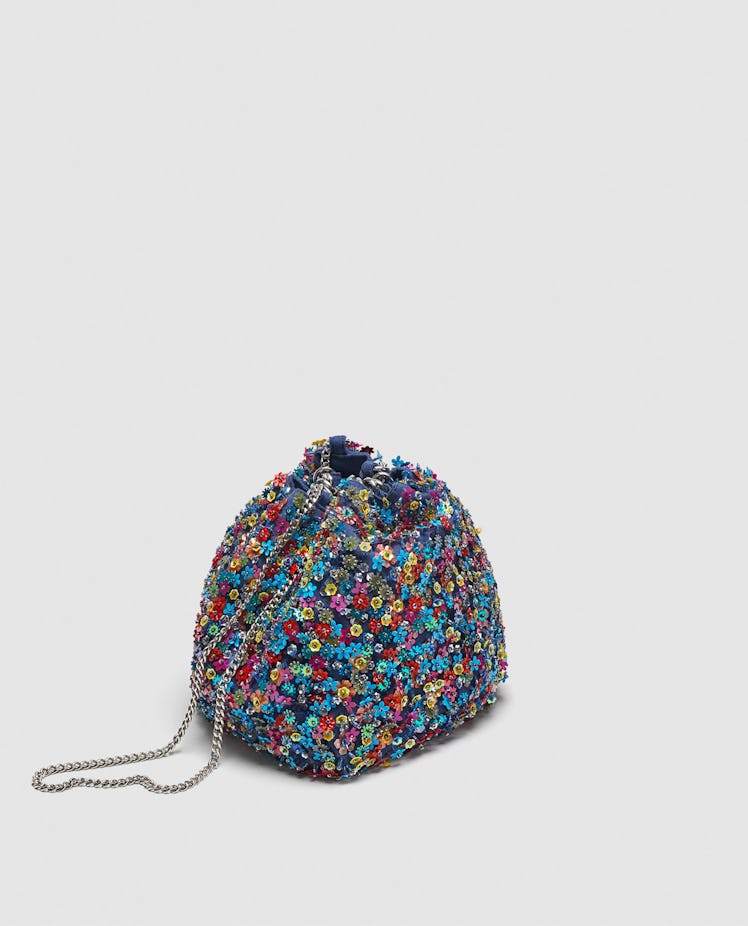 EMBELLISHED CROSSBODY DRAWSTRING BAG