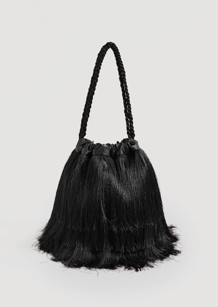 Satin fringed bag