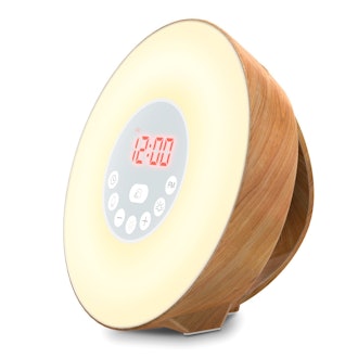 COULAX Wood Sunrise Sunlight Alarm Clock 