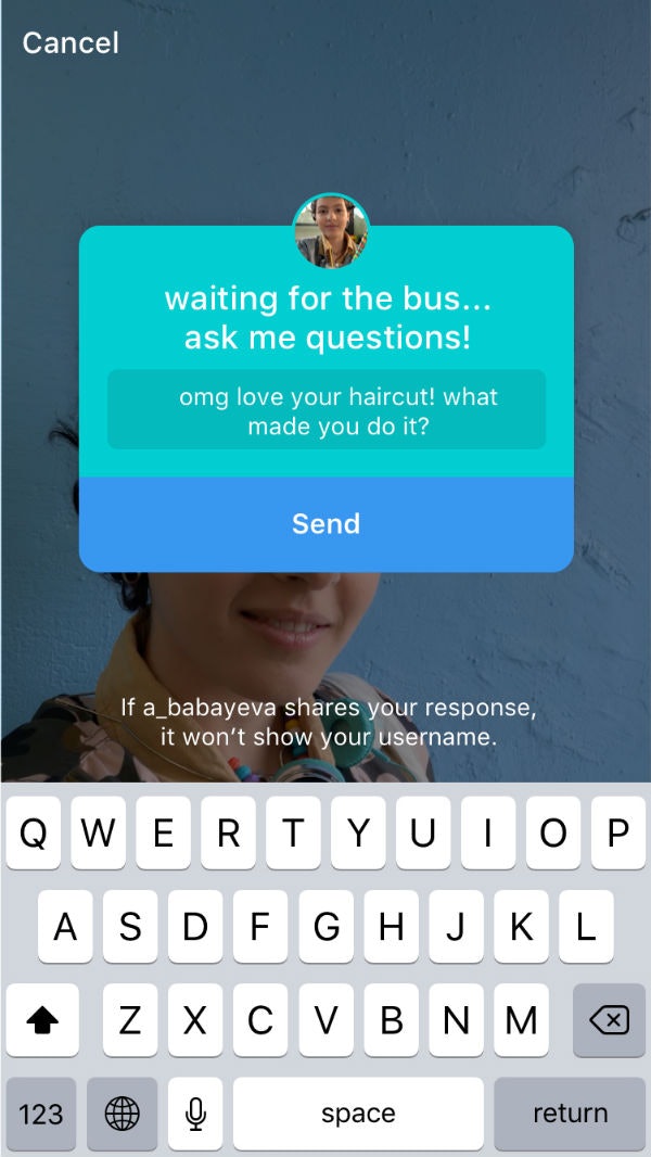 instagrams question sticker