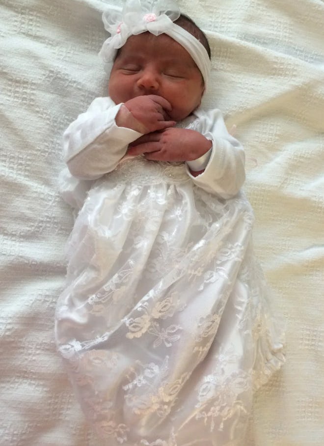 White Lace Layette Gown 