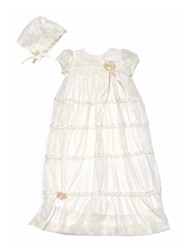  Biscotti Baby Ivory Christening Gown With Bonnet