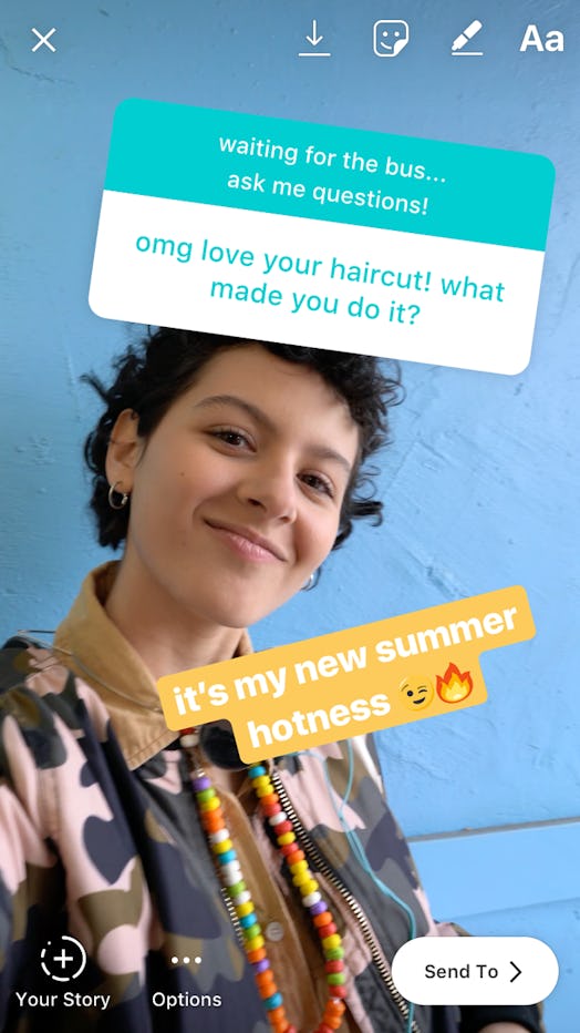 An Ask-Me-Anything style instagram story using the questions sticker.