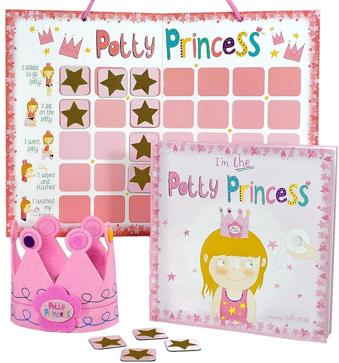 Princess Potty Training Gift Set with Book, Chart, Magnets, and Crown