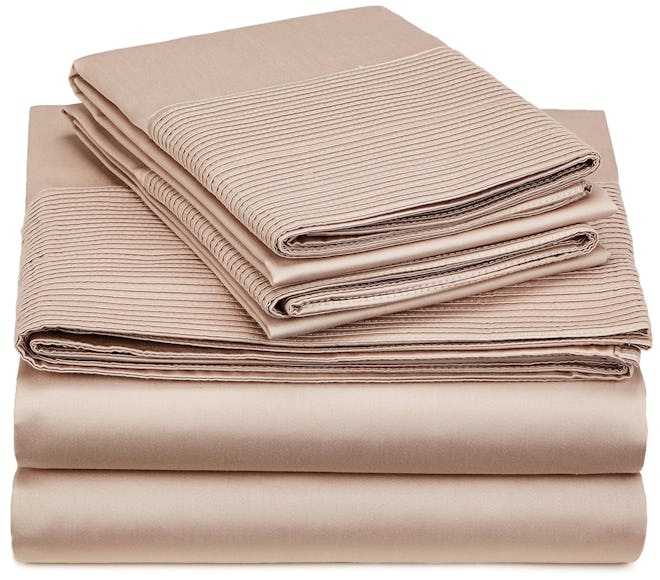 Pinzon 400-Thread-Count Egyptian Cotton Sateen Pleated Hem Sheet Set