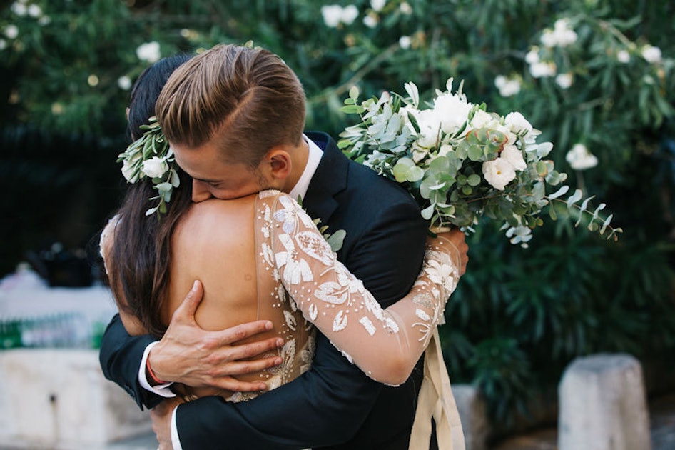 We waited until wedding day for our fairytale first kiss