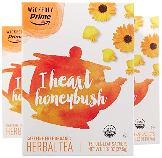 Wickedly Prime Organic Herbal Tea, I Heart Honeybush Premium Tea Sachets, 15 Count (Pack of 3)