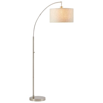 Rivet Steel Arc Floor Lamp, 69" H, with Bulb, Fabric Shade