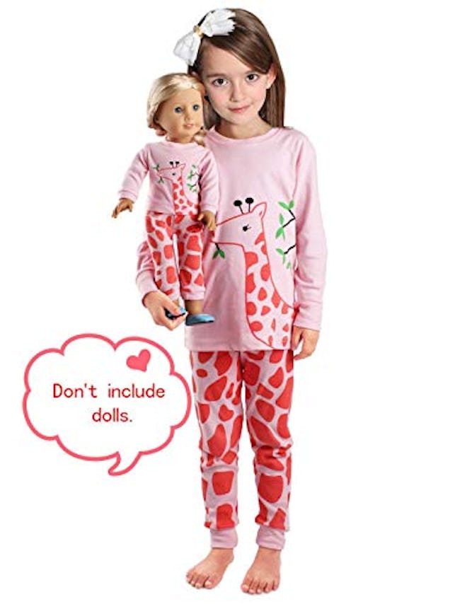 Girls Matching Doll&Toddler OWL 4 Piece Cotton Pajamas Kids Clothes Sleepwear