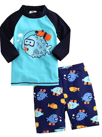 Vaenait baby 2T-7T Kids Boys 50+ UPF Rashguard Swimsuit Bathing Suit Swimwear Sets