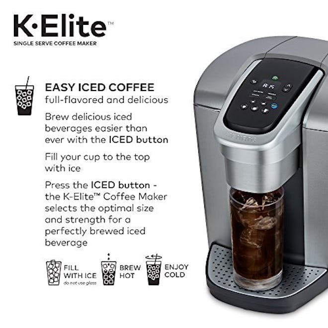 Keurig K-Elite, Brushed Silver Single Serve Coffee Maker and Laughing Man Colombia Huila K-Cup Pods,...