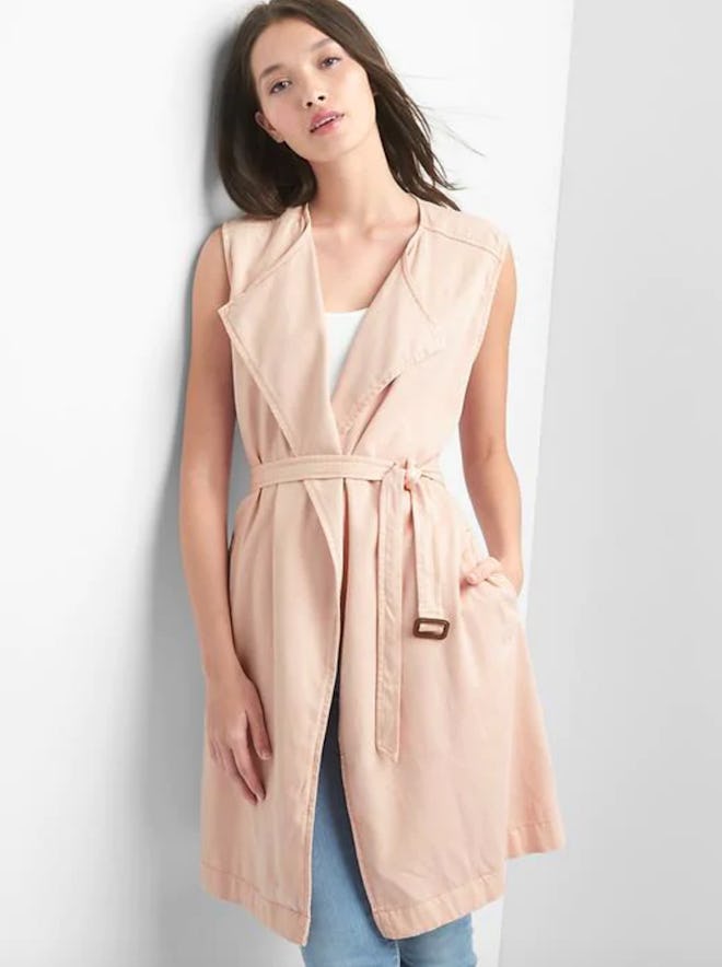 Tencel Belted Trench Vest