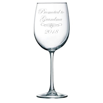 Promoted to Grandma 2018 Wine Glass