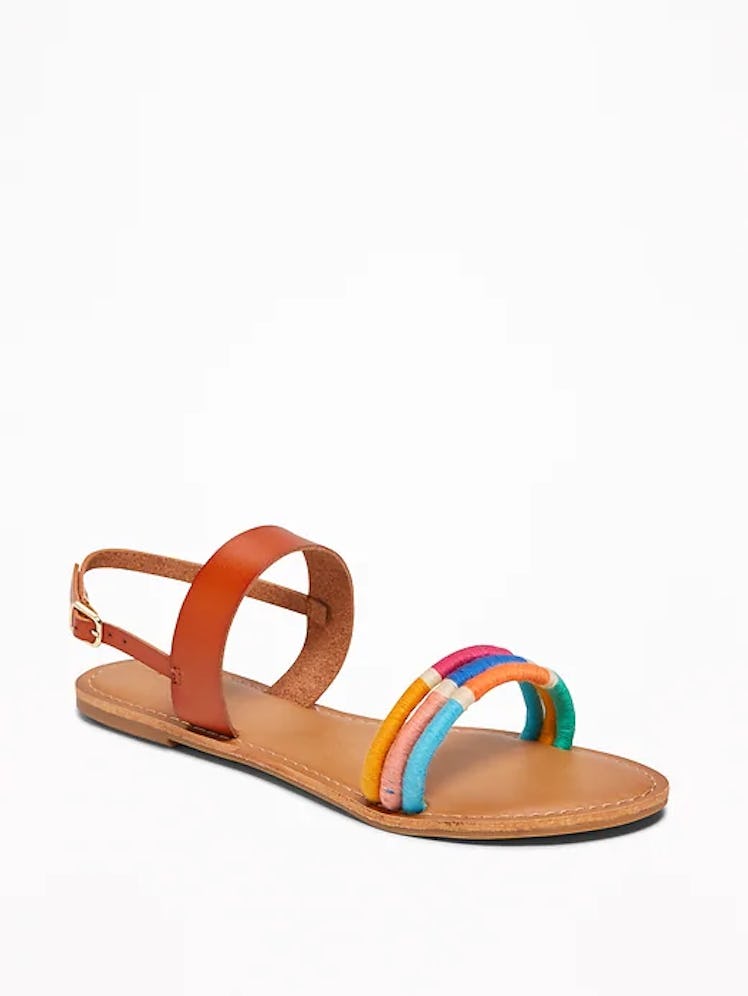 Wrapped-Thread Slingback Sandals for Women