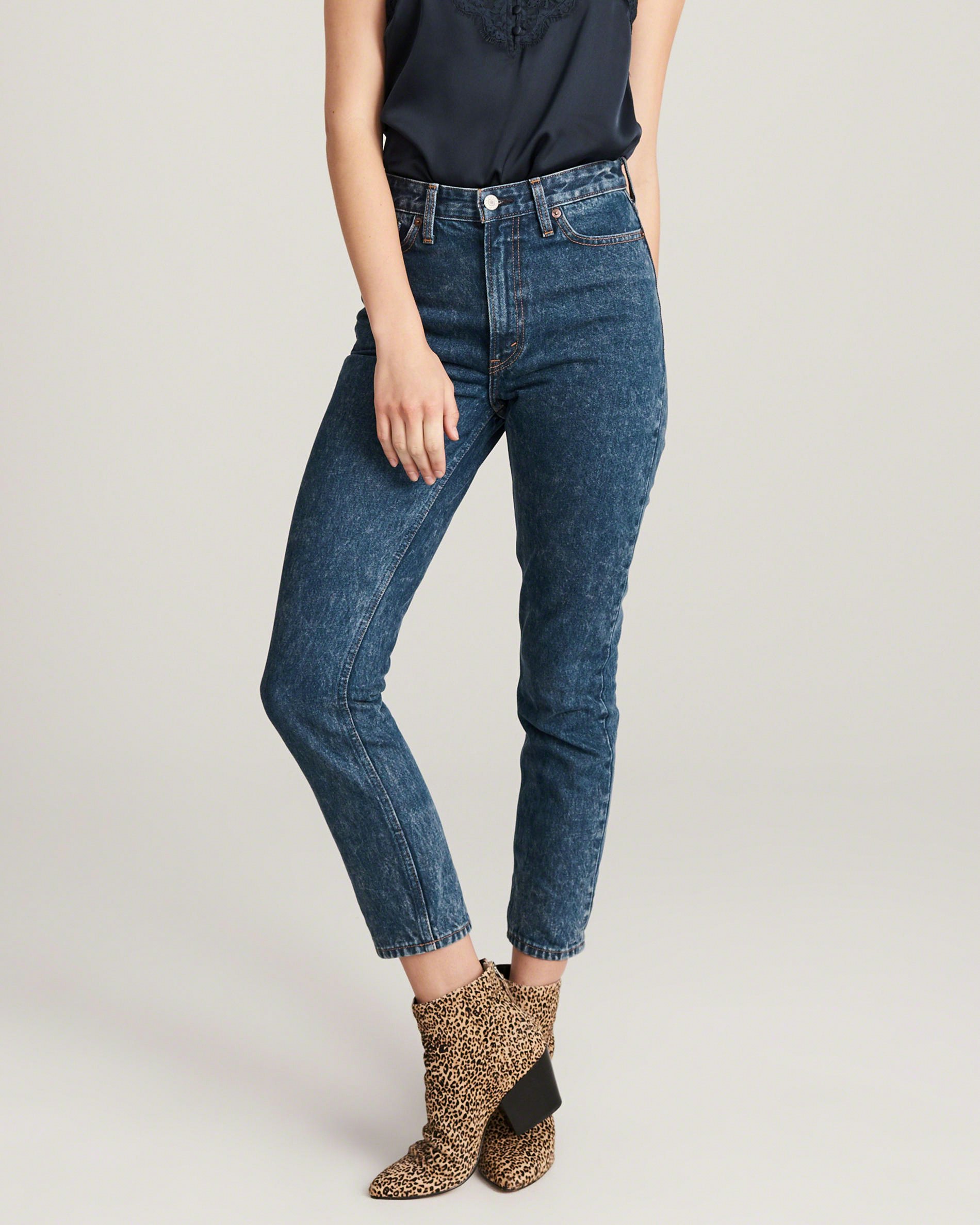 high rise ankle straight jeans abercrombie