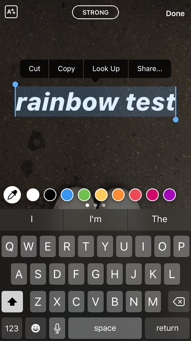 how to make instagram story writing rainbow